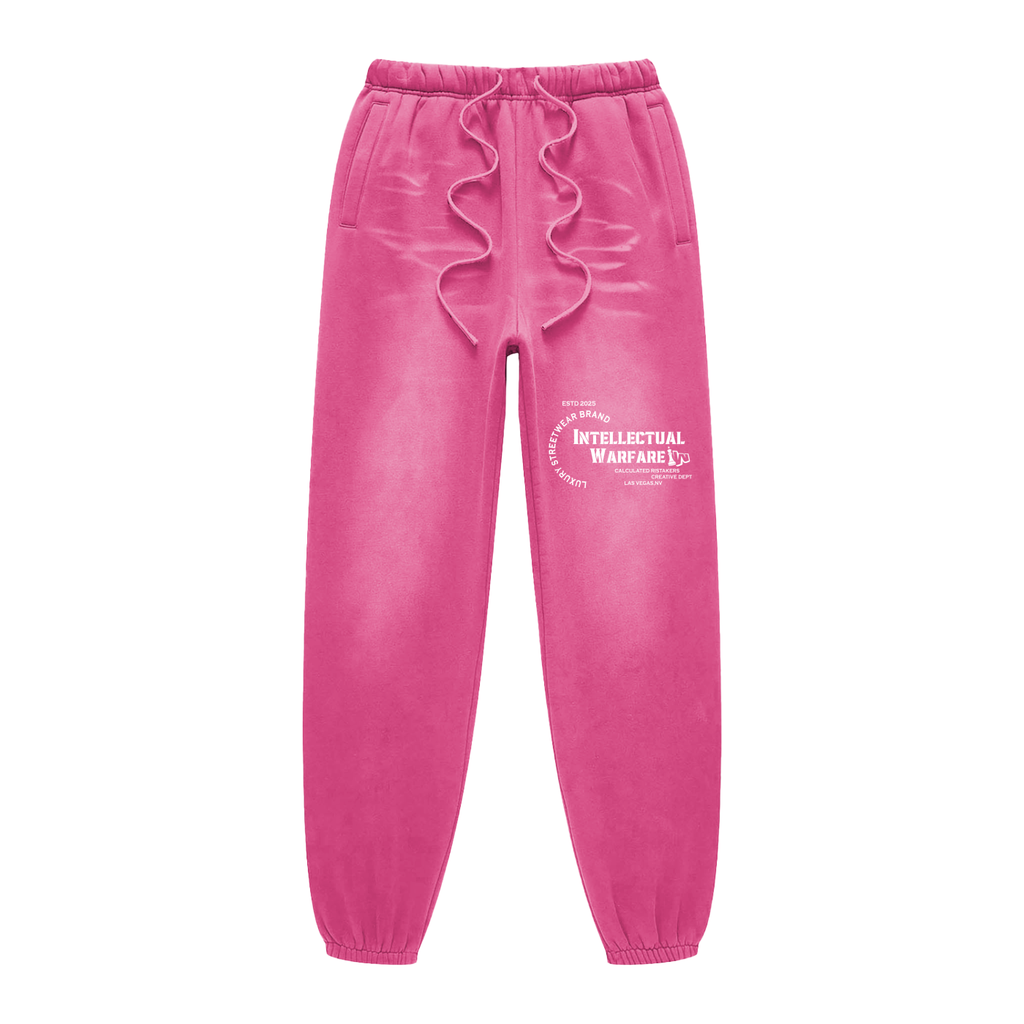 Intellectual Warfare Sunfade Fleeced Sweatpants Pink